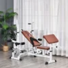 Soozier Multi-Exercise Full-Body Weight Rack With Bench Press, Leg Extension, Chest Fly Resistance Band & Preacher Curl - White/Brown