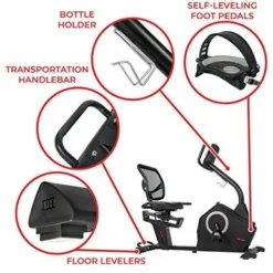 Sunny Health & Fitness Magnetic Recumbent Exercise Bike With Large Soft Comfort Seat With Mesh Back, 12 Preset Or Custom Workouts And Advanced Performance Monitor - SF-RB4850 -APPLE || Garmin || FITBIT Sales d15b014f 4c74 41cb a479 a0097af127f1