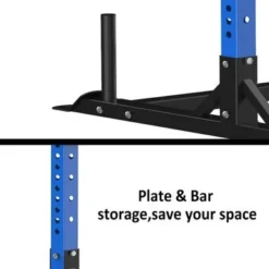 Zenova 1200 Lbs Commercial Power Squat Rack Weightlifting Bench Press Barbell Rack Strength Training Equipment - 50*90 - Blue