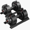 ALTLER Adjustable Dumbbell 52LB Pair Adjustable Dumbbell Set With Tray For Workout Strength Training Fitness Adjustable Weights With Anti-Slip Handle And Weight Plate For Home Exercise