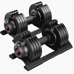 ALTLER Adjustable Dumbbell 52LB Pair Adjustable Dumbbell Set With Tray For Workout Strength Training Fitness Adjustable Weights With Anti-Slip Handle And Weight Plate For Home Exercise
