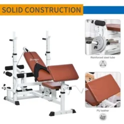 Soozier Multi-Exercise Full-Body Weight Rack With Bench Press, Leg Extension, Chest Fly Resistance Band & Preacher Curl - White/Brown -APPLE || Garmin || FITBIT Sales e603a9bb fe56 4d59 8e3a 4e9370526735