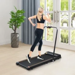 Single Function Electric Treadmill With LED Display - Black