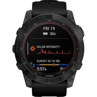 Garmin - Fēnix 7X Sapphire Solar GPS Smartwatch 51 Mm Fiber-reinforced Polymer - Black DLC Titanium 1 Garmin - Fēnix 7X Sapphire Solar GPS Smartwatch 51 Mm Fiber-reinforced Polymer - Black DLC Titanium