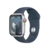 Apple Watch Series 9 (GPS + Cellular) 41mm Silver Aluminum Case With Storm Blue Sport Band - S/M - Silver