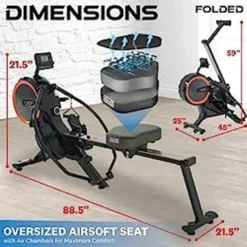 Womens Health Mens Health Bluetooth Dual Handle Rower Rowing Machine With MyCloudFitness App (1678), Black -APPLE || Garmin || FITBIT Sales f9459bb4 4c4a 4ad1 821a de26994e9117