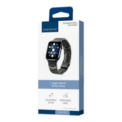 Insignia™ - Stainless Steel Link Band For Apple Watch 38mm, 40mm And 41mm (All Series) - Black -APPLE || Garmin || FITBIT Sales fa76d045 5b27 5881 92d2 2fe5acc429a9